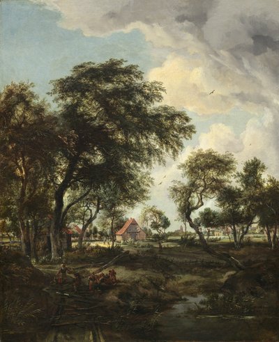 Ein Bauernhof im Sonnenlicht von Meindert Hobbema